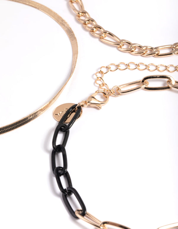 Black Chain Anklet Pack