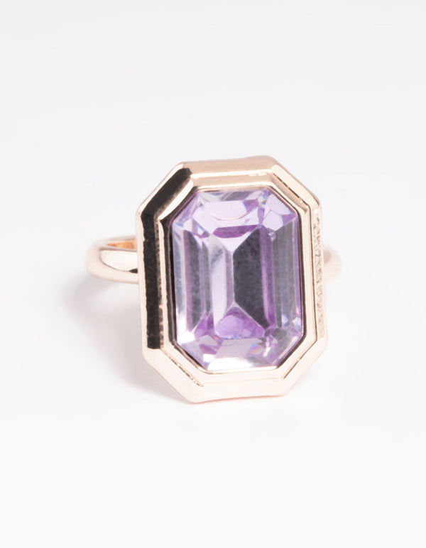 Rose Gold Lilac Cocktail Ring