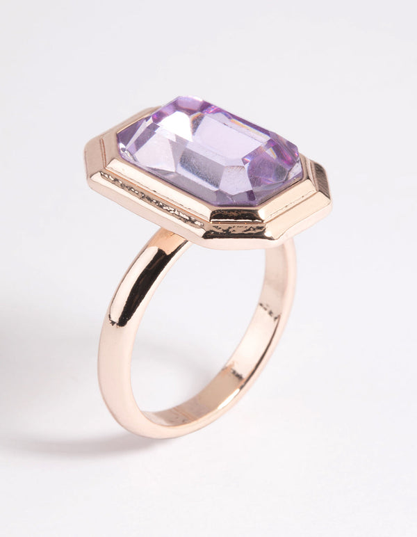 Rose Gold Lilac Cocktail Ring