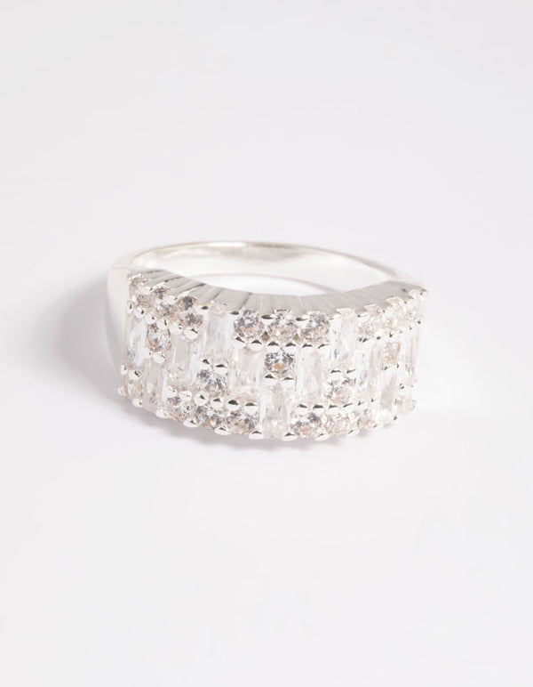Silver Plated Mixed Shape Cocktail Ring