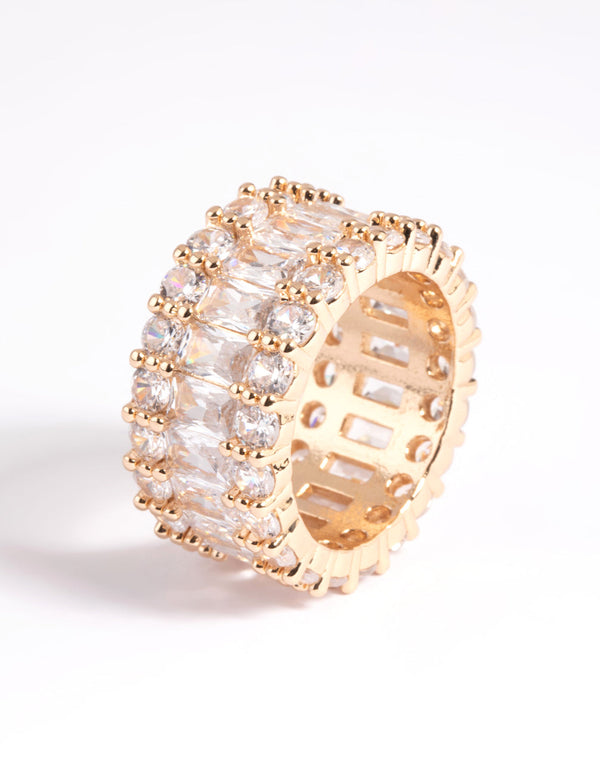Gold Cubic Zirconia Baguette Ring