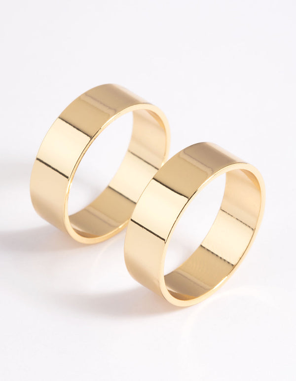 Gold Plated Cigar Band Ring