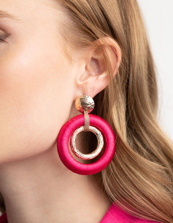 Fuchsia Statement Hoop Earrings