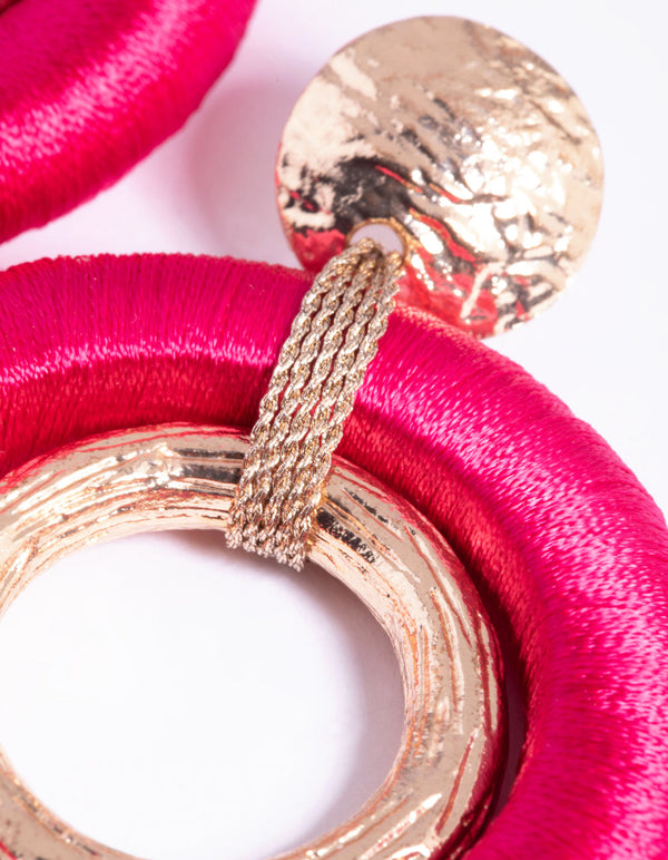 Fuchsia Statement Hoop Earrings