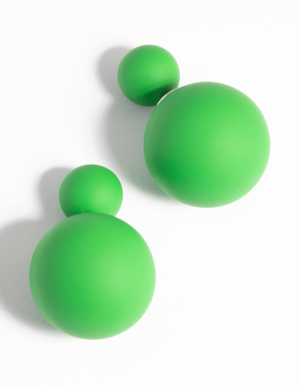 Matte Green Sandwhich Stud Earrings