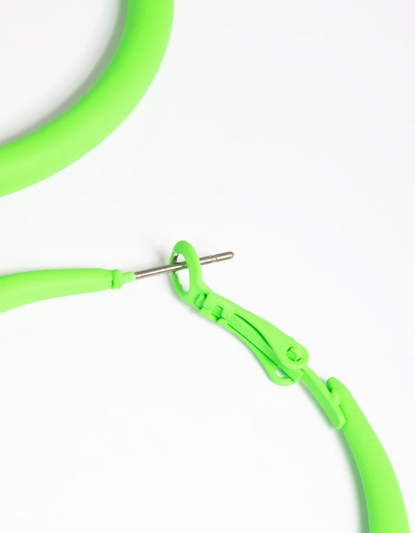 Matte Lime 50mm Hoop Earrings