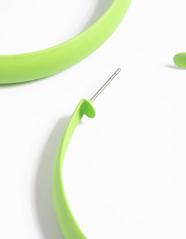 Matte Green 60mm Hoop Earrings