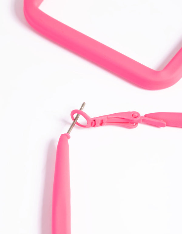 Matte Orange Squiggle Hoop Earrings