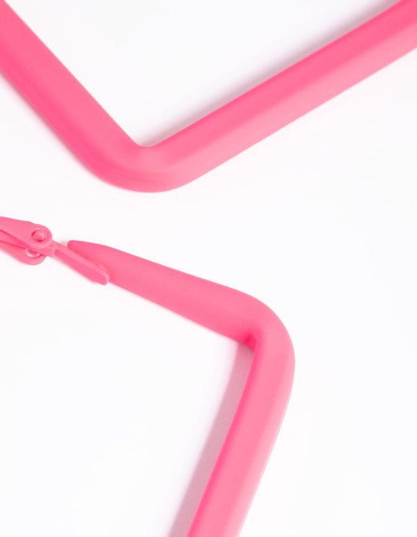 Matte Orange Squiggle Hoop Earrings