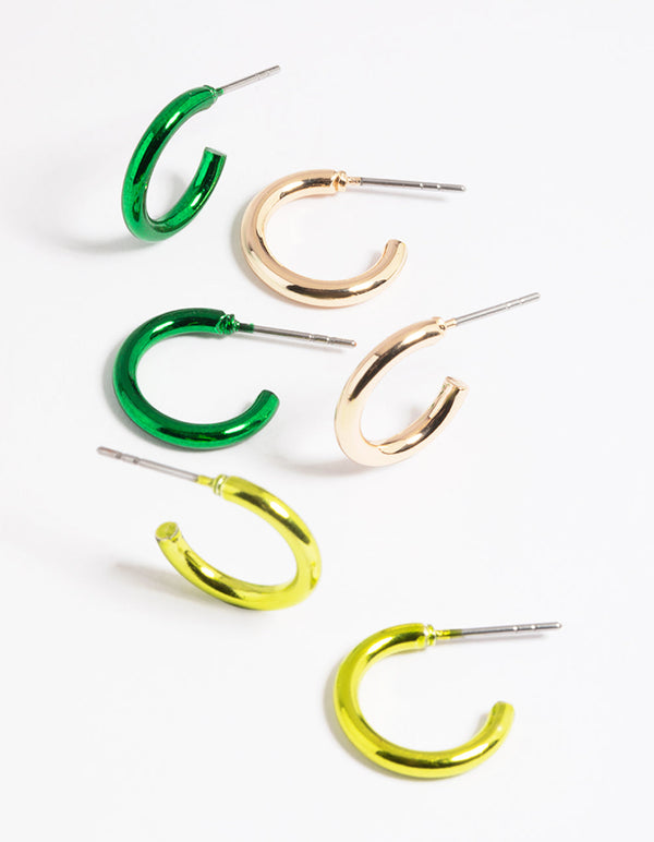 Metallic Green Ombre Hoop Earring Pack