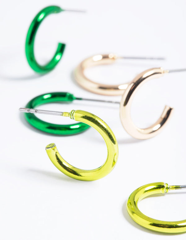 Metallic Green Ombre Hoop Earring Pack