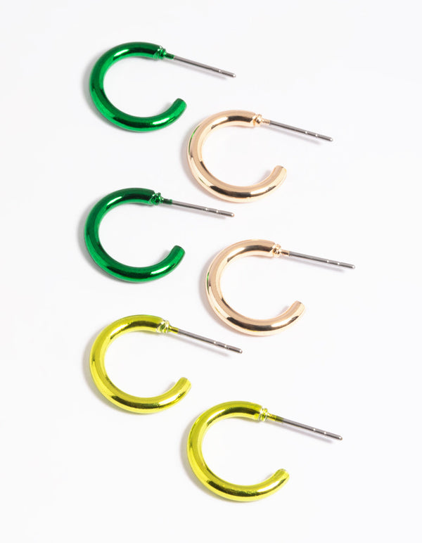 Metallic Green Ombre Hoop Earring Pack