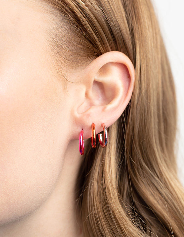 Metallic Pink Ombre Hoop Earring Pack