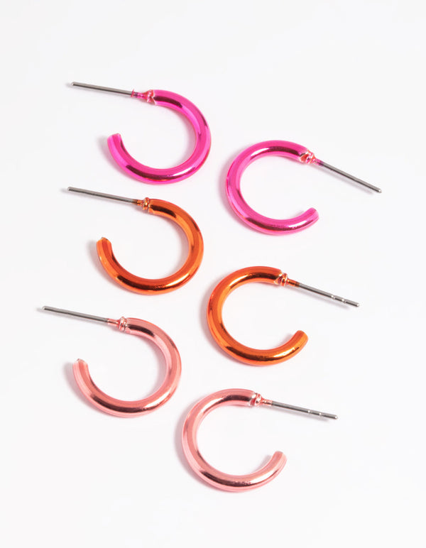 Metallic Pink Ombre Hoop Earring Pack