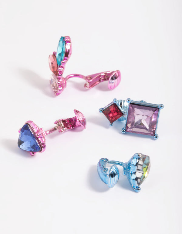 Rainbow Diamante Earring Stack Pack