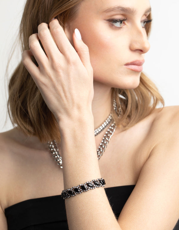 Matte Black Marquise Bracelets
