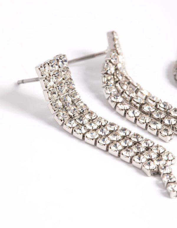 Rhodium Diamante Stud and Hoop Earring Pack