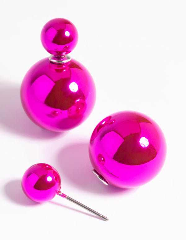 Metallic Pink Sandwhich Stud Earrings