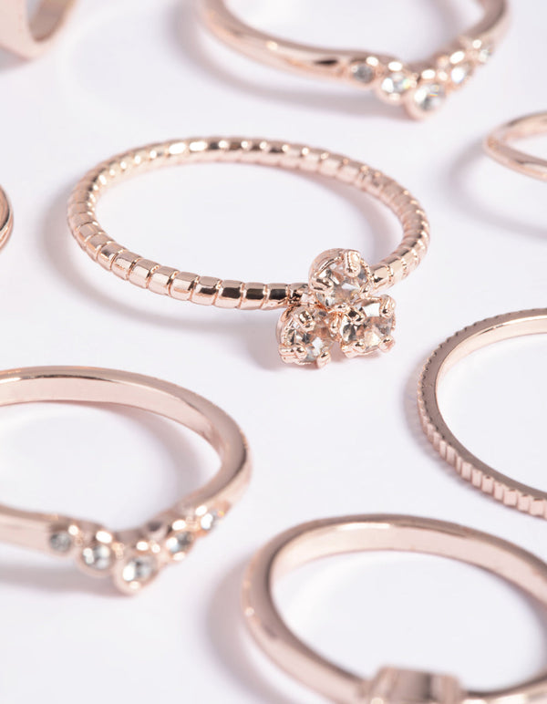 Rose Gold Fine Faux Ring 3-Pack
