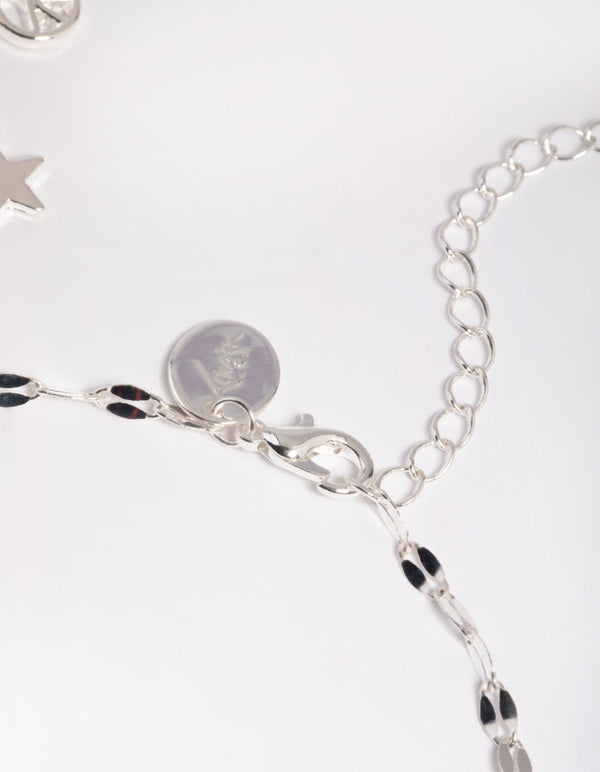 Silver 90s Charm Choker and Anklet Pack