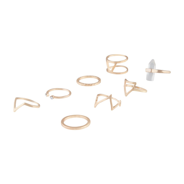 Gold Triangle Shard Ring 8 Pack