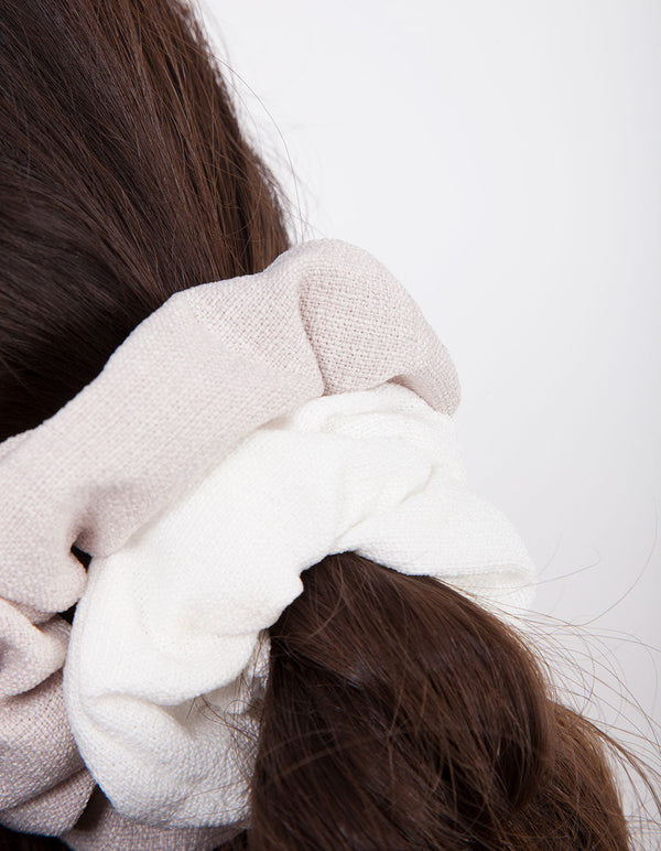 Floral Linen Scrunchie 3 Pack