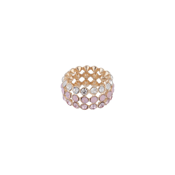 Rose Gold Triple Diamante Row Band Ring