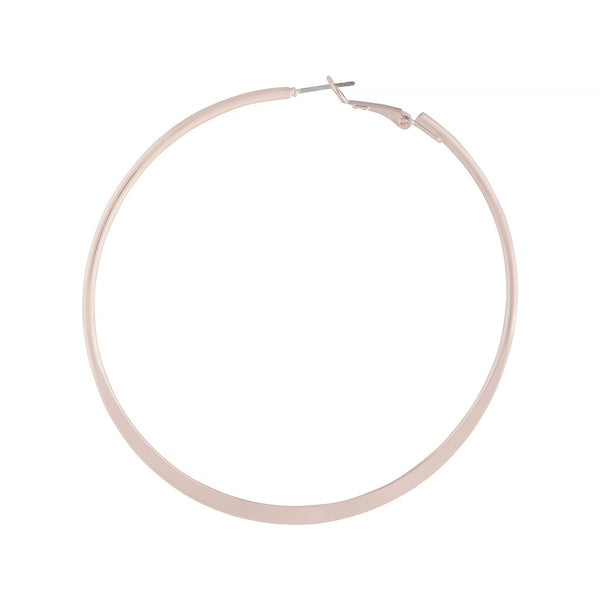 Rose Gold Flat Edged Hoop Earrings