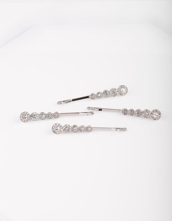 Graduated Diamante Stones Hair Pin Pack