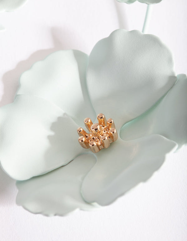 Blue Flower Wrap Earrings