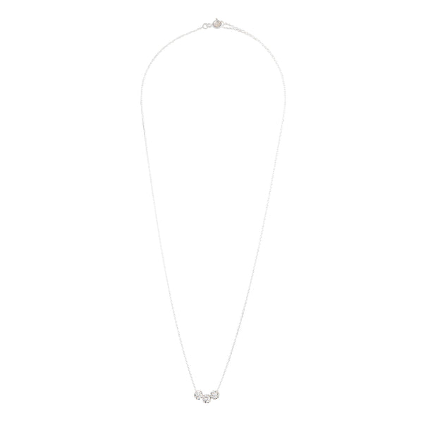 Sterling Silver Diamante Bead Trio Necklace