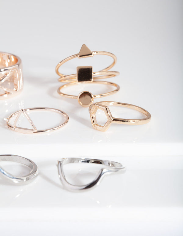 Mixed Metal Shape Cut-Out Ring Pack