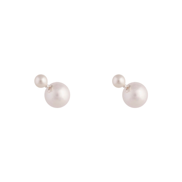Sterling Silver Pearl Sandwich Earring