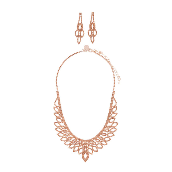 Rose Gold Decorative Cup Chain Diamante Set