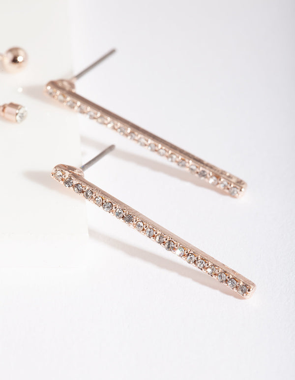Rose Gold Glam Pearl Earring 5 Pack