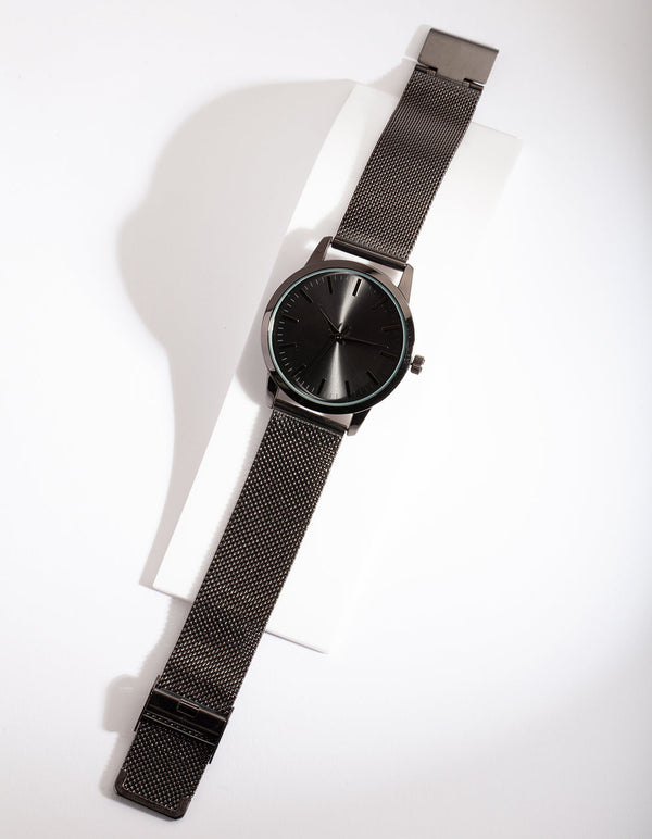 Gunmetal Sleek Mesh-Strap Watch