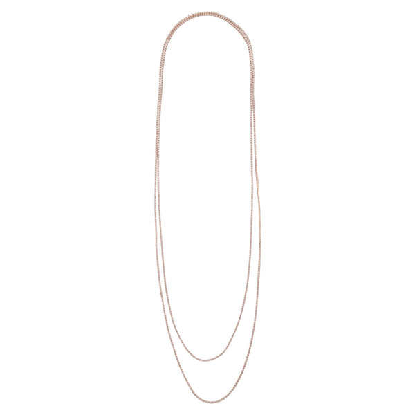 Rose Gold Single Strand Diamante Cup Chain Necklace