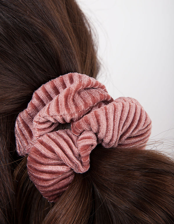 Neutral Velvet Cord Scrunchie 3 Pack