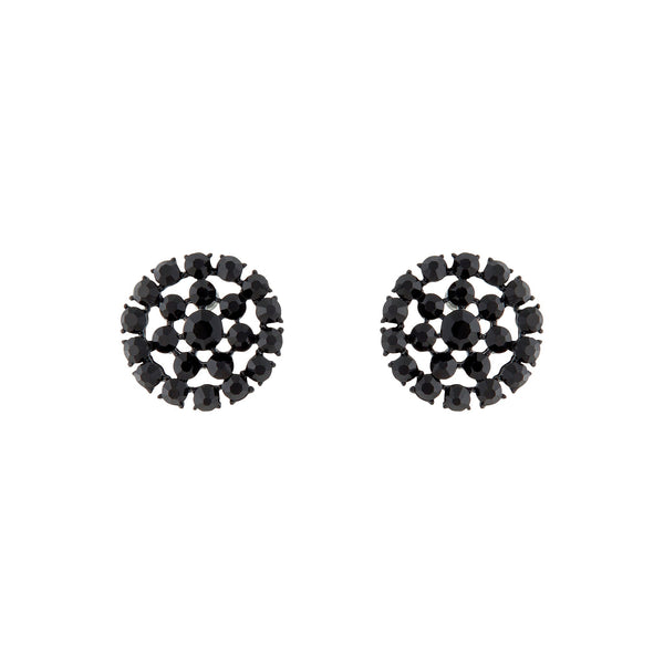 Black Jewel Bling Stud Earrings