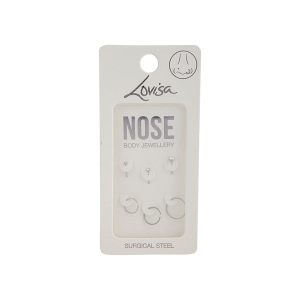 Silver Fine Graduating Nose 6 Pack