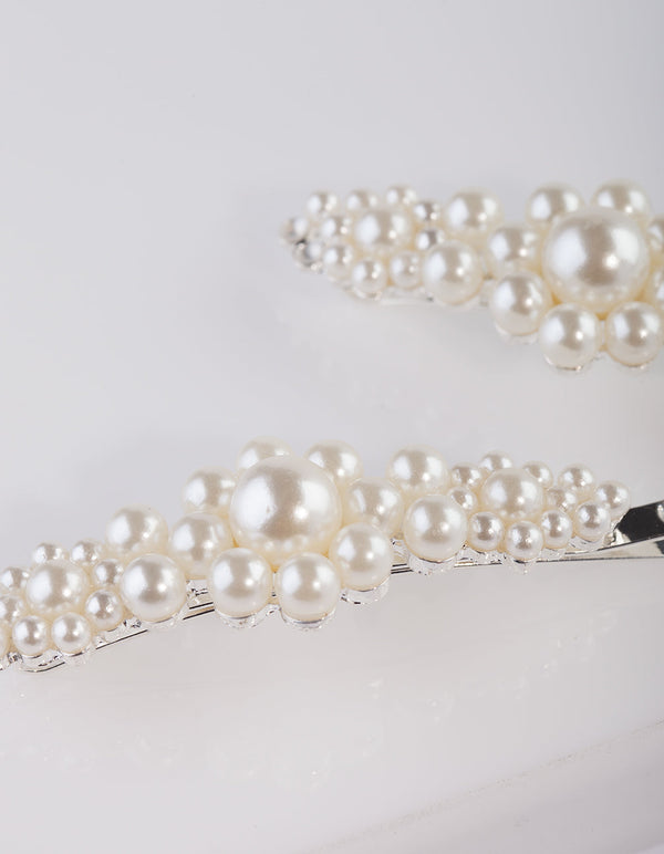 Pearl Cluster Hair Clip 2 Pack