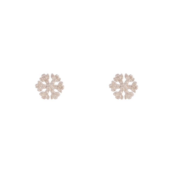 Sterling Silver Diamante Snowflake Stud Earrings