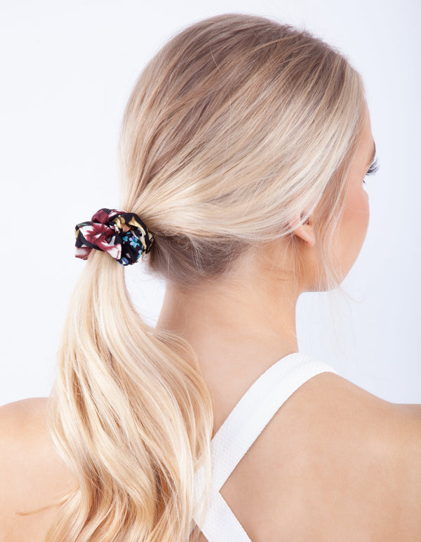 Satin Mixed Floral Scrunchie 3 Pack