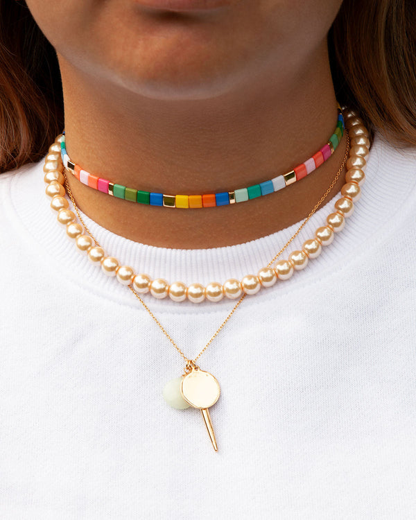 Gold Classic Pearl Jewellery Set