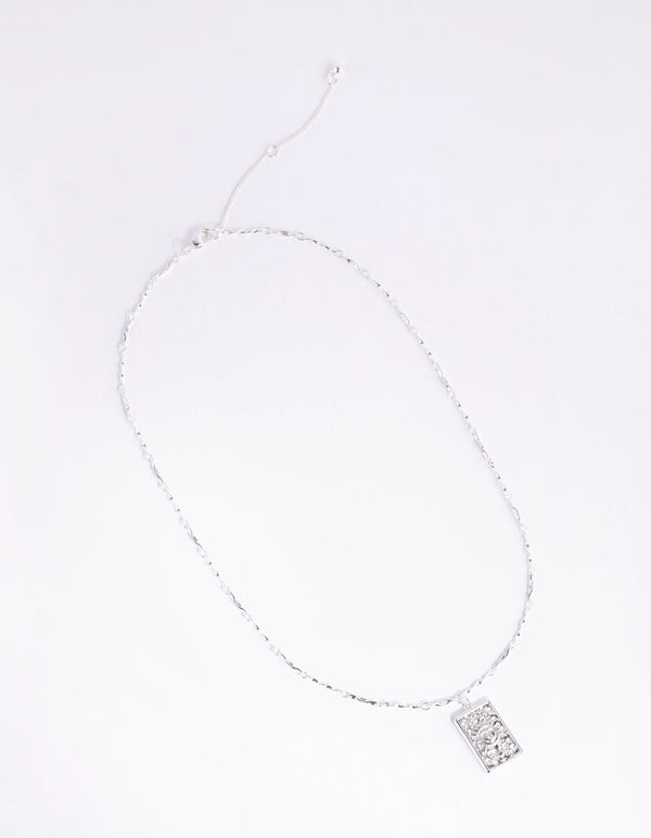 Silver Heart Card Necklace