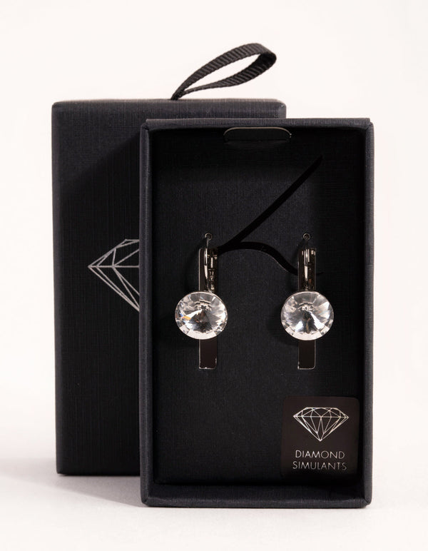 Round Crystal Conti Clasp Earrings