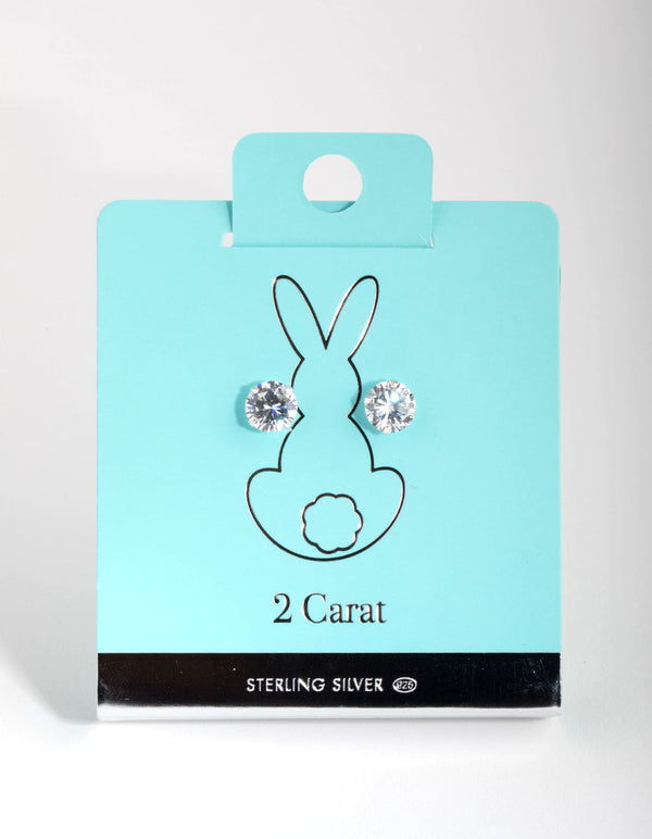 Sterling Silver 2ct Cubic Zirconia Stud Earrings