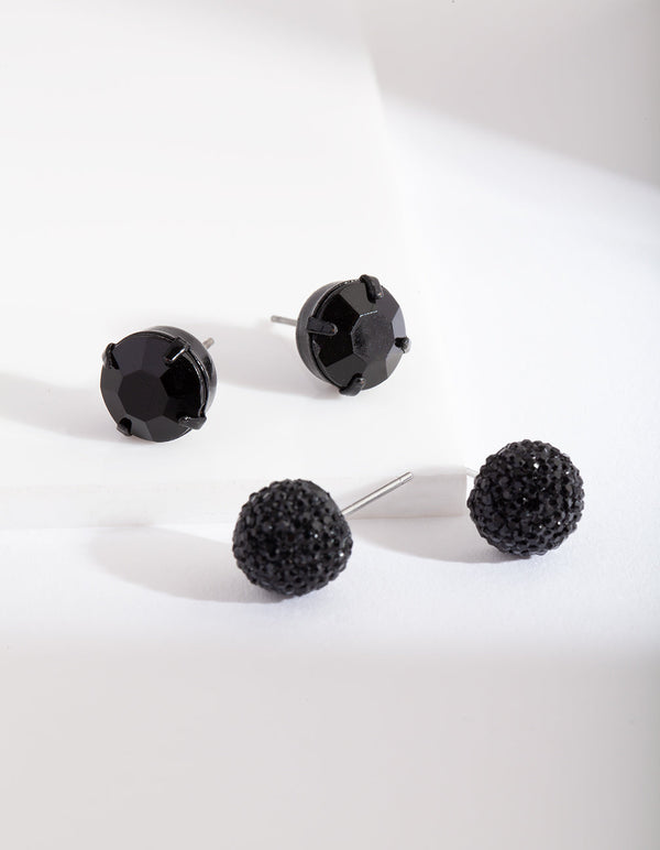 Black Sparkle Earring 2 Pack