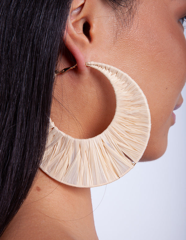 Raffia Oversized Hoop Earrings