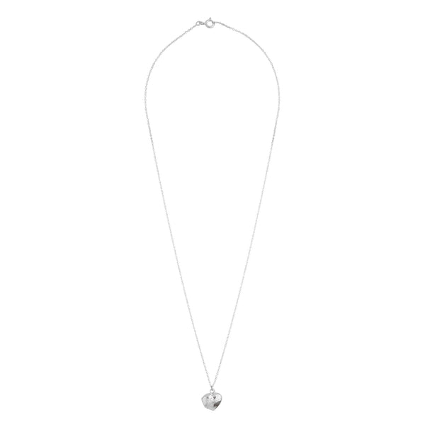 Sterling Silver Heart Locket Pendant Necklace